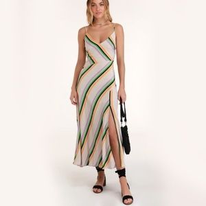 Astr Multicolor Striped Midi Dress